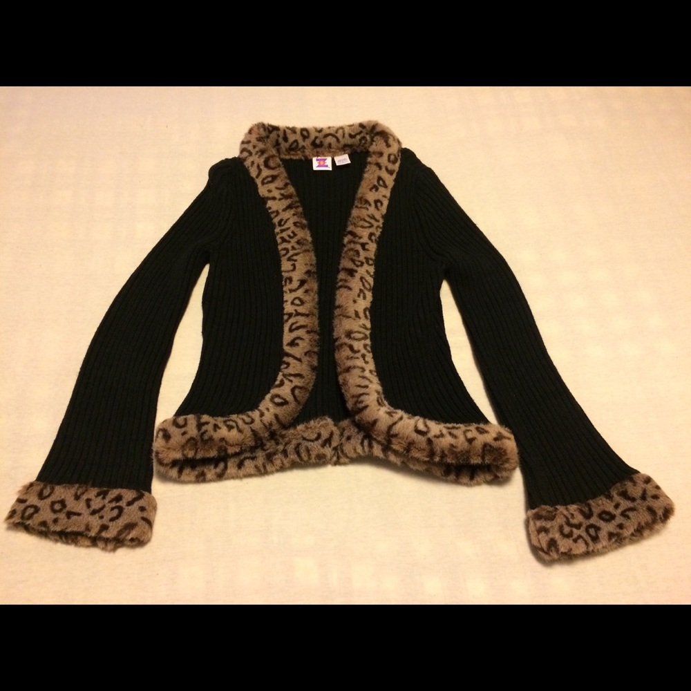 Girls’ animal print cardigan